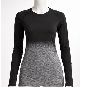 lululemon athletica Black and Gray Long Sleeve high tech running Tee.
